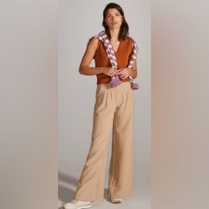 Maeve Anthropologie Pleated Wide-Leg Pants